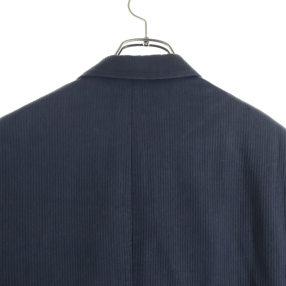 COMME des GARCONS HOMME(コムデギャルソンオム) 80S ストライプ ノーベントデザイン ダブルテーラードジャケット ネイビー HJ-011001M