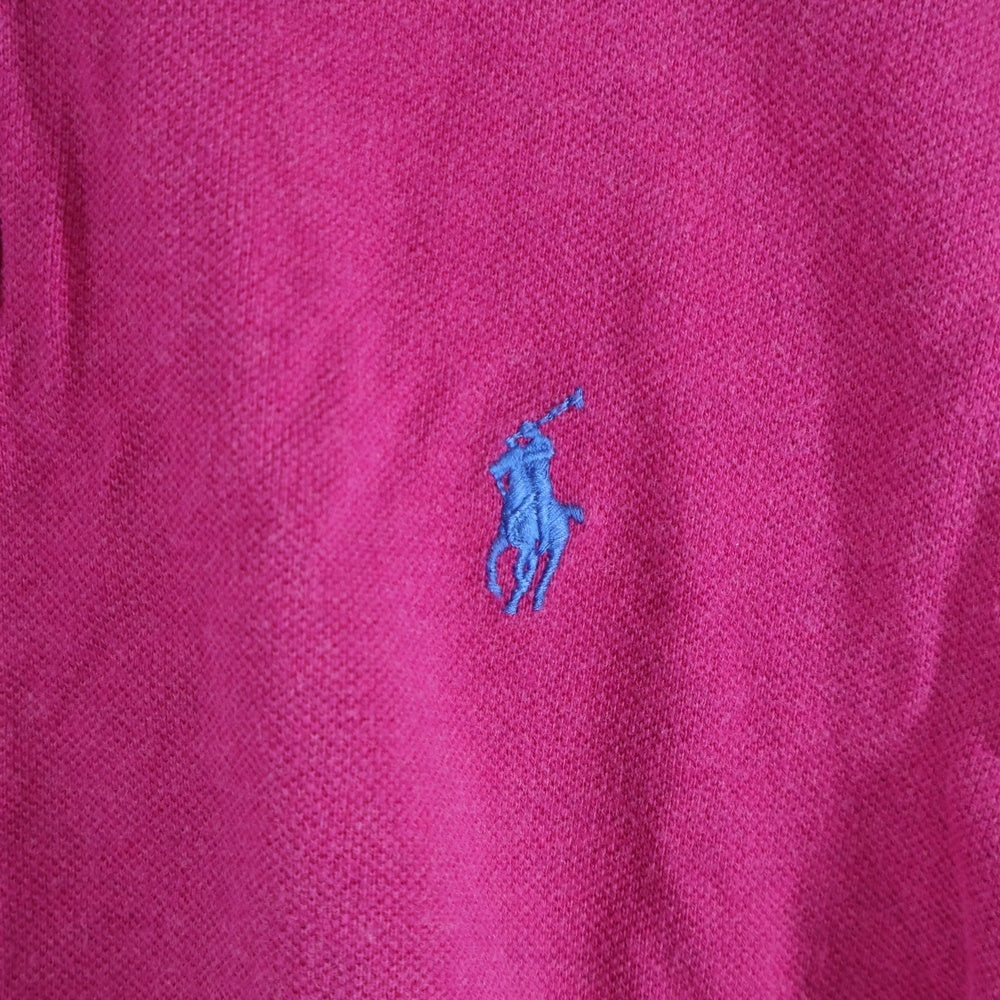 POLO RALPH LAUREN(ポロラルフローレン) 胸ロゴ刺繍 半袖コットンポロシャツ パープル
