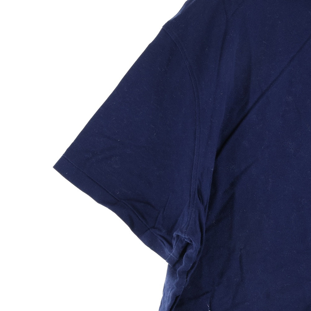 POLO RALPH LAUREN(ポロラルフローレン) CUSTOM SLIM FIT 胸ロゴ刺繍 半袖コットンポロシャツ ネイビー