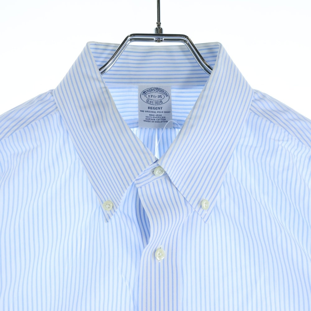 BROOKS BROTHERS(ブルックス ブラザーズ) REGANT レガント ストライプ柄 長袖ボタンダウンシャツ ホワイト/ブルー