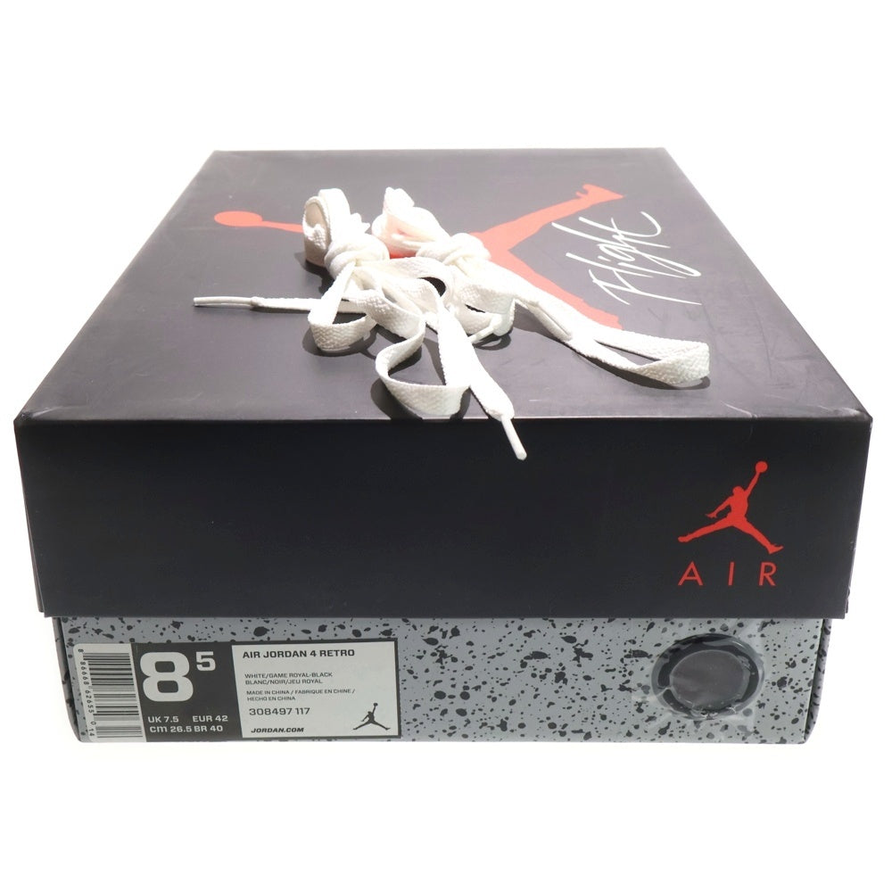 NIKE(ナイキ) AIR JORDAN 4 RETRO MOTORSPORTS エアジョーダン4 レトロ モータースポーツ ハイカットスニーカー ホワイト/ブルー US8.5/26.5cm 308497-117