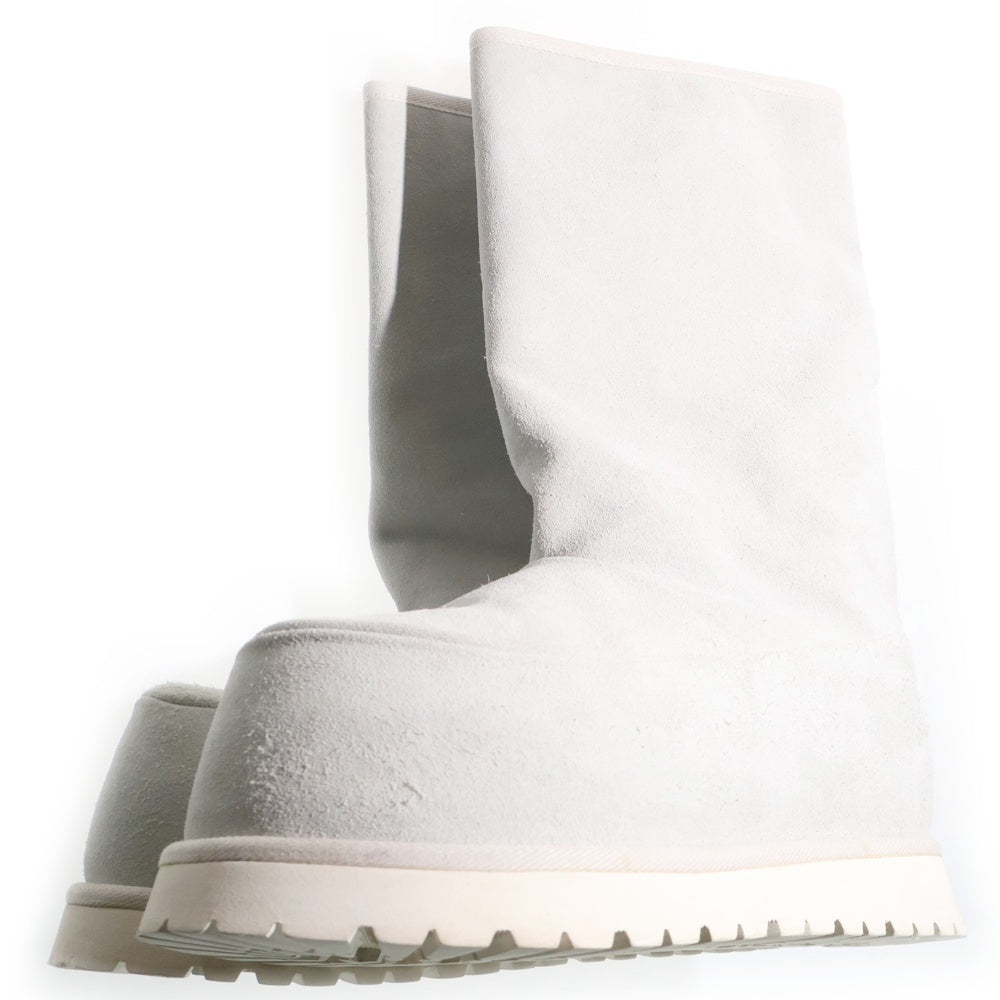 MM6 Maison Margiela(エムエムシックスメゾンマルジェラ) 22AW スエード ムートン レザー ボアライニング ロングブーツ パステルブルー S59WW0100