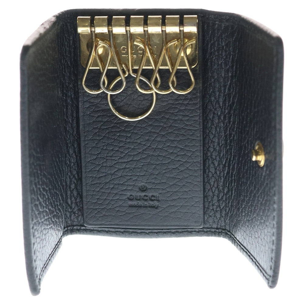GUCCI(グッチ) GGマーモント レザー コンパクト 6連キーケース ブラック 466118 レディース