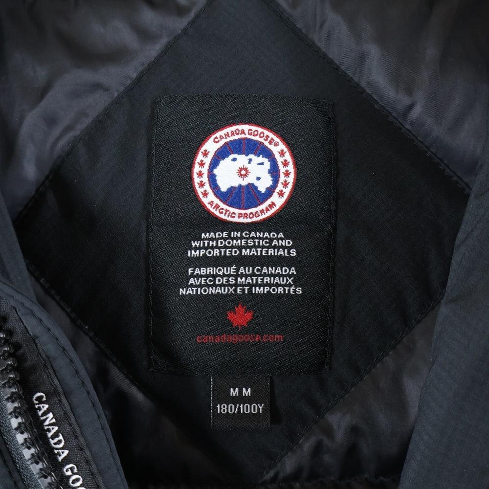 CANADA GOOSE(カナダグース) LODGE HOODY ロッジフーディ アームロゴデザイン フーデッド ジップアップ ダウンジャケット ブラック 5078M