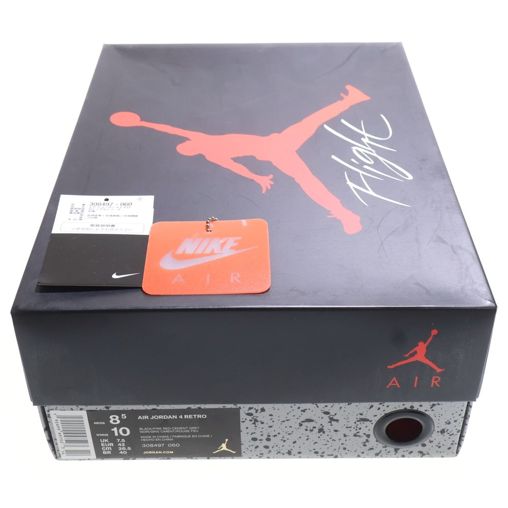 NIKE(ナイキ) AIR JORDAN 4 RETRO BRED エアジョーダン4 レトロ ブレッド ハイカットスニーカー ブラック US8.5/26.5cm 308497-060