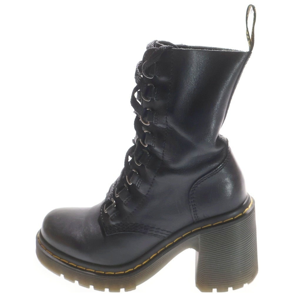 Dr.Martens(ドクターマーチン) CHESNEY チェズニー 8ホール レザー ハイヒール ロングブーツ レディース ブラック 26701001