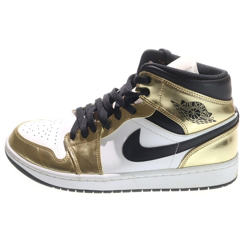 NIKE(ナイキ) AIR JORDAN 1 MID SE METALLIC GOLD エアジョーダン メタリックゴールド ミッドカットスニーカー ゴールド/ホワイト US9.5/27.5cm DC1419-700