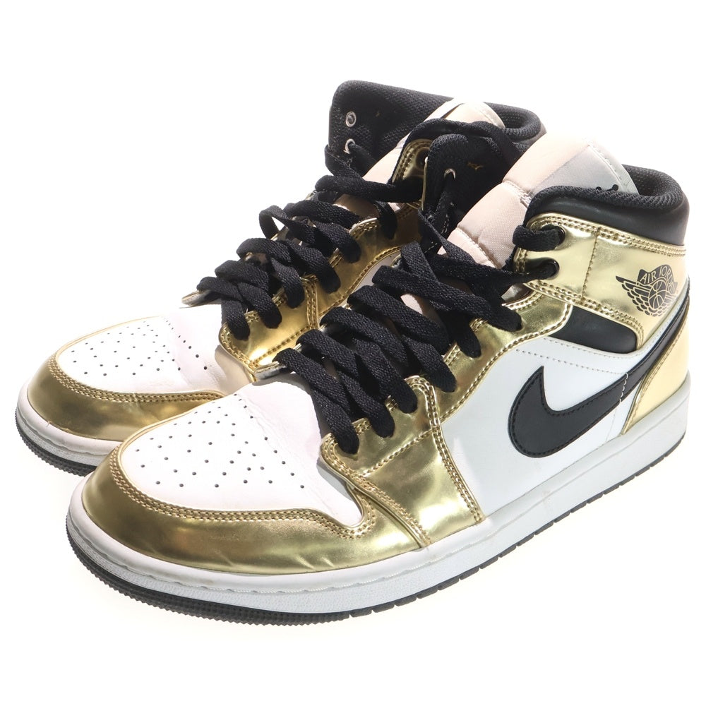 NIKE(ナイキ) AIR JORDAN 1 MID SE METALLIC GOLD エアジョーダン メタリックゴールド ミッドカットスニーカー ゴールド/ホワイト US9.5/27.5cm DC1419-700