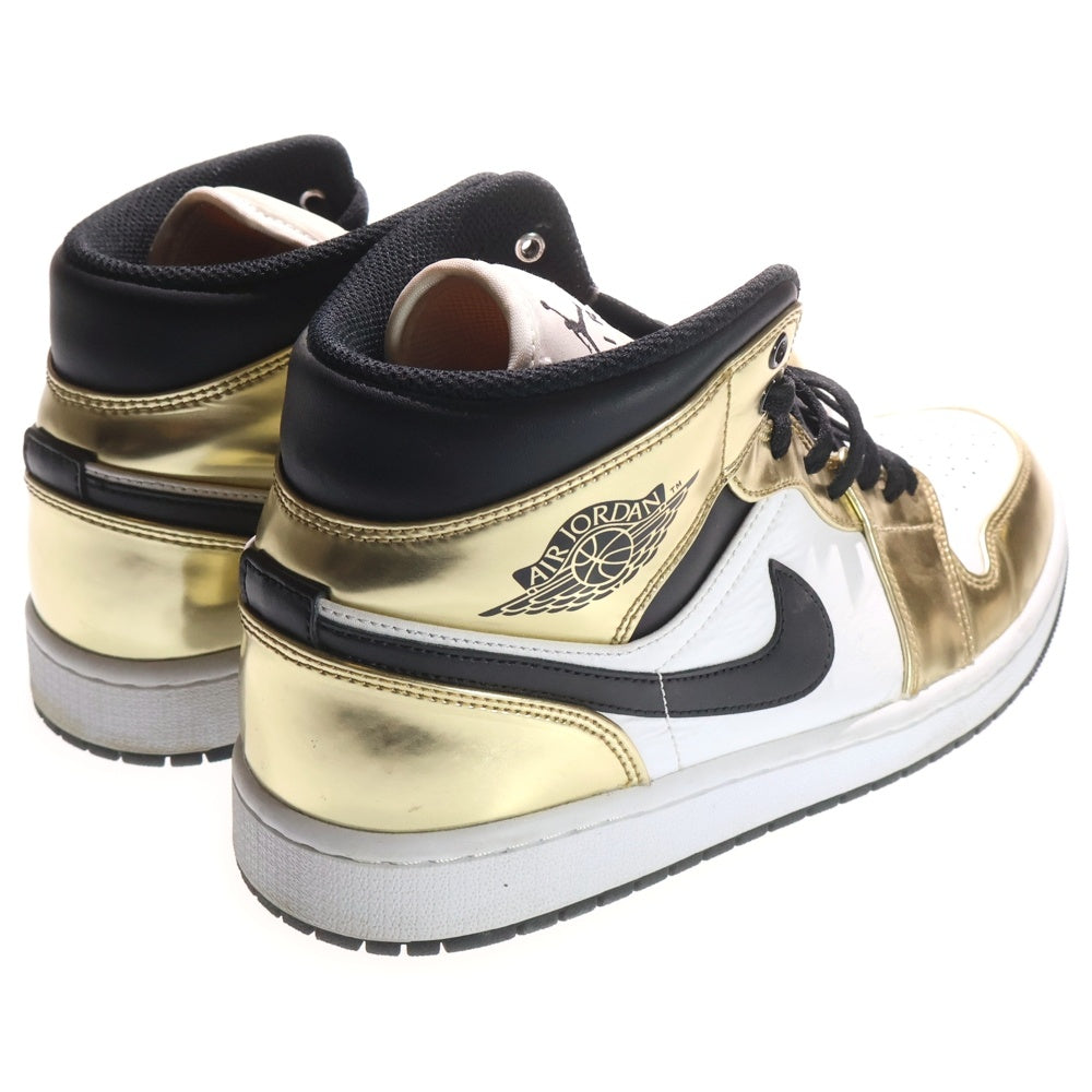 NIKE(ナイキ) AIR JORDAN 1 MID SE METALLIC GOLD エアジョーダン メタリックゴールド ミッドカットスニーカー ゴールド/ホワイト US9.5/27.5cm DC1419-700