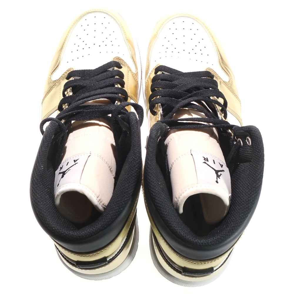 NIKE(ナイキ) AIR JORDAN 1 MID SE METALLIC GOLD エアジョーダン メタリックゴールド ミッドカットスニーカー ゴールド/ホワイト US9.5/27.5cm DC1419-700