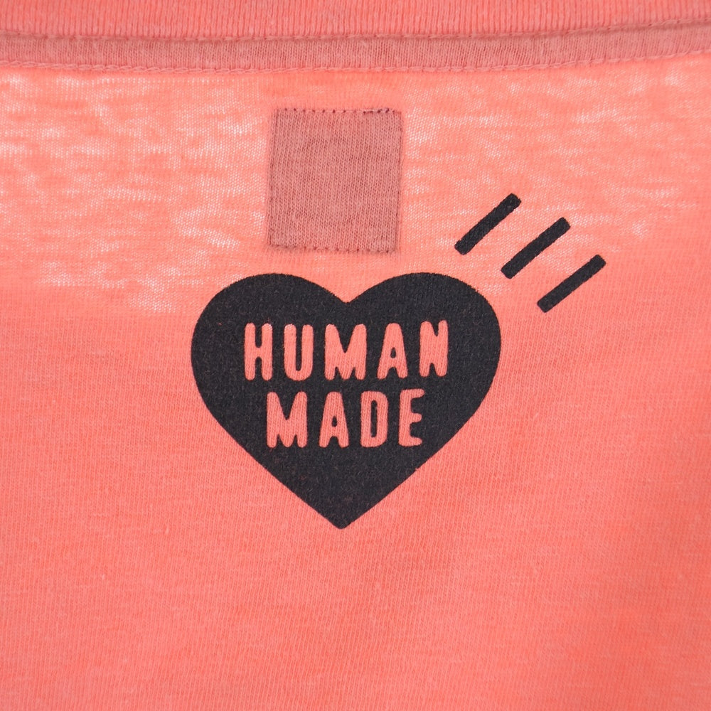 HUMAN MADE(ヒューマンメイド) フロントベアープリント クルーネック 長袖Tシャツ カットソー ピンク
