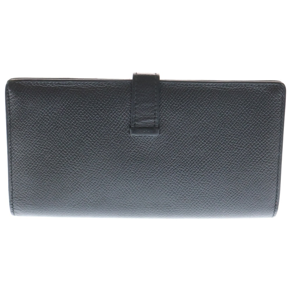 HERMES(エルメス) ベアンスフレ ロングウォレット 長財布 カードケース ブラック シルバー金具 □P刻印 レディース