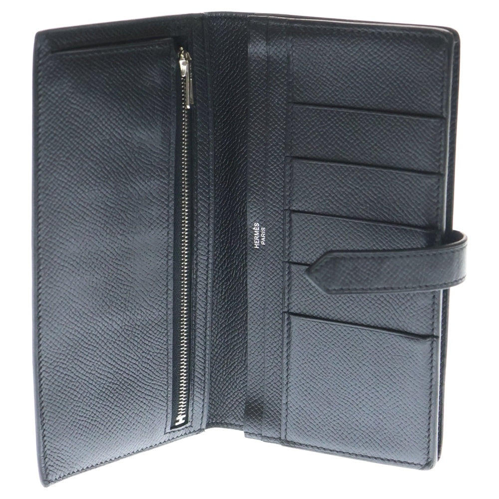 HERMES(エルメス) ベアンスフレ ロングウォレット 長財布 カードケース ブラック シルバー金具 □P刻印 レディース