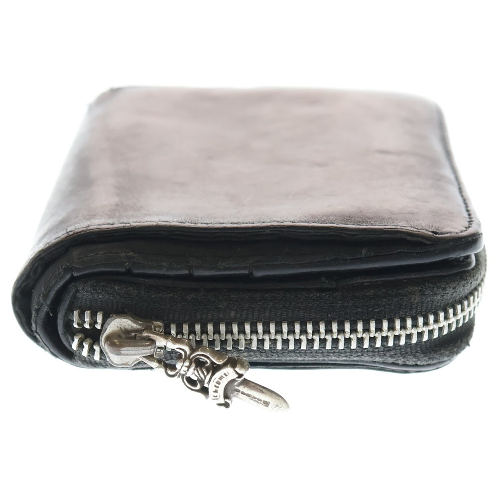 CHROME HEARTS(クロムハーツ) SQ ZIP BILL スクエアジップビル レザーウォレット 財布 ブラック BCA376