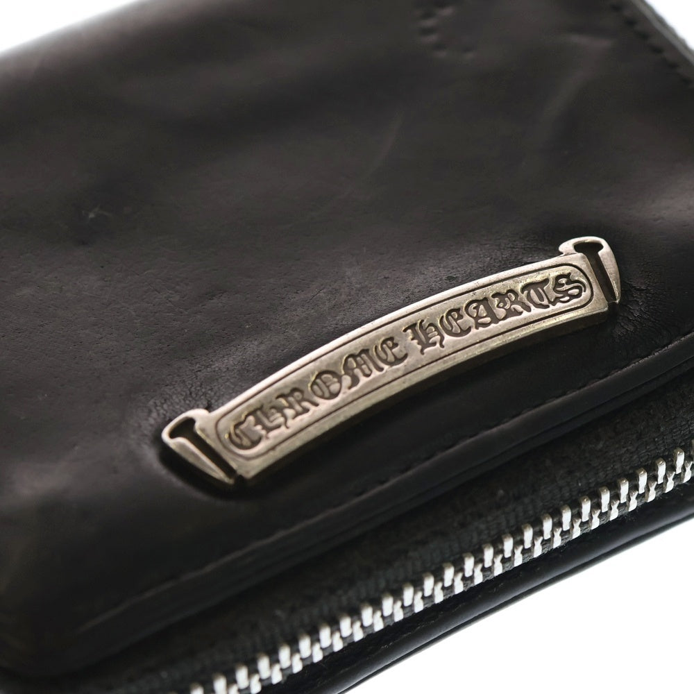 CHROME HEARTS(クロムハーツ) SQ ZIP BILL スクエアジップビル レザーウォレット 財布 ブラック BCA376