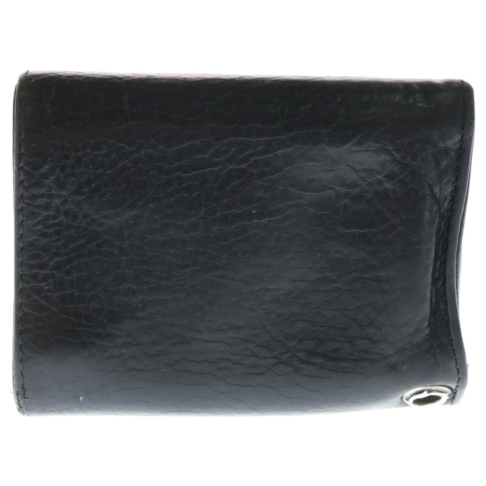 CHROME HEARTS(クロムハーツ) 3FOLD 3フォールド クロスボールボタン レザーウォレット 財布 ブラック BCA364
