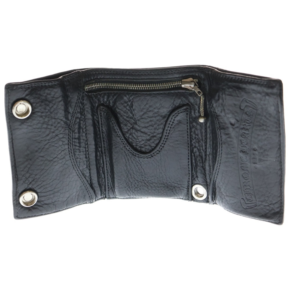 CHROME HEARTS(クロムハーツ) 3FOLD 3フォールド クロスボールボタン レザーウォレット 財布 ブラック BCA364