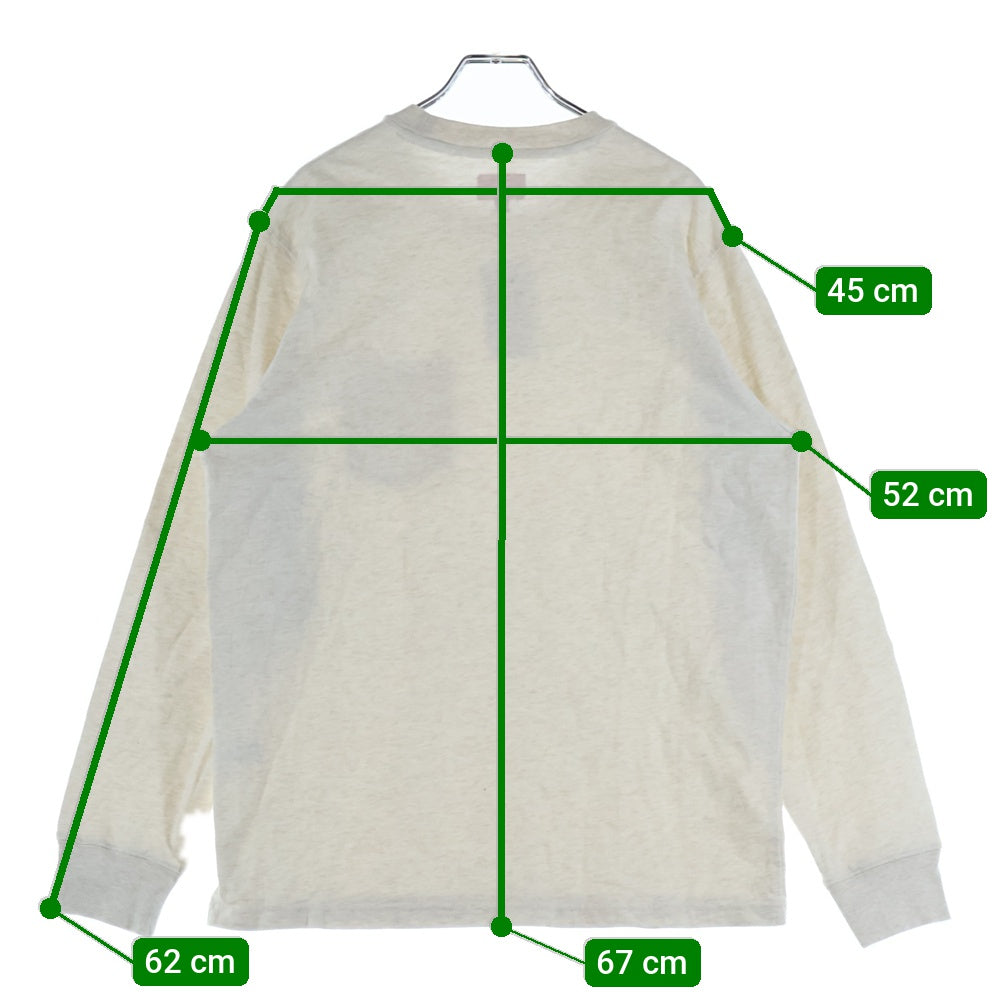 SUPREME(シュプリーム) 18AW L/S Pocket Tee フロントポケット クルーネック 長袖Tシャツ カットソー アイボリー