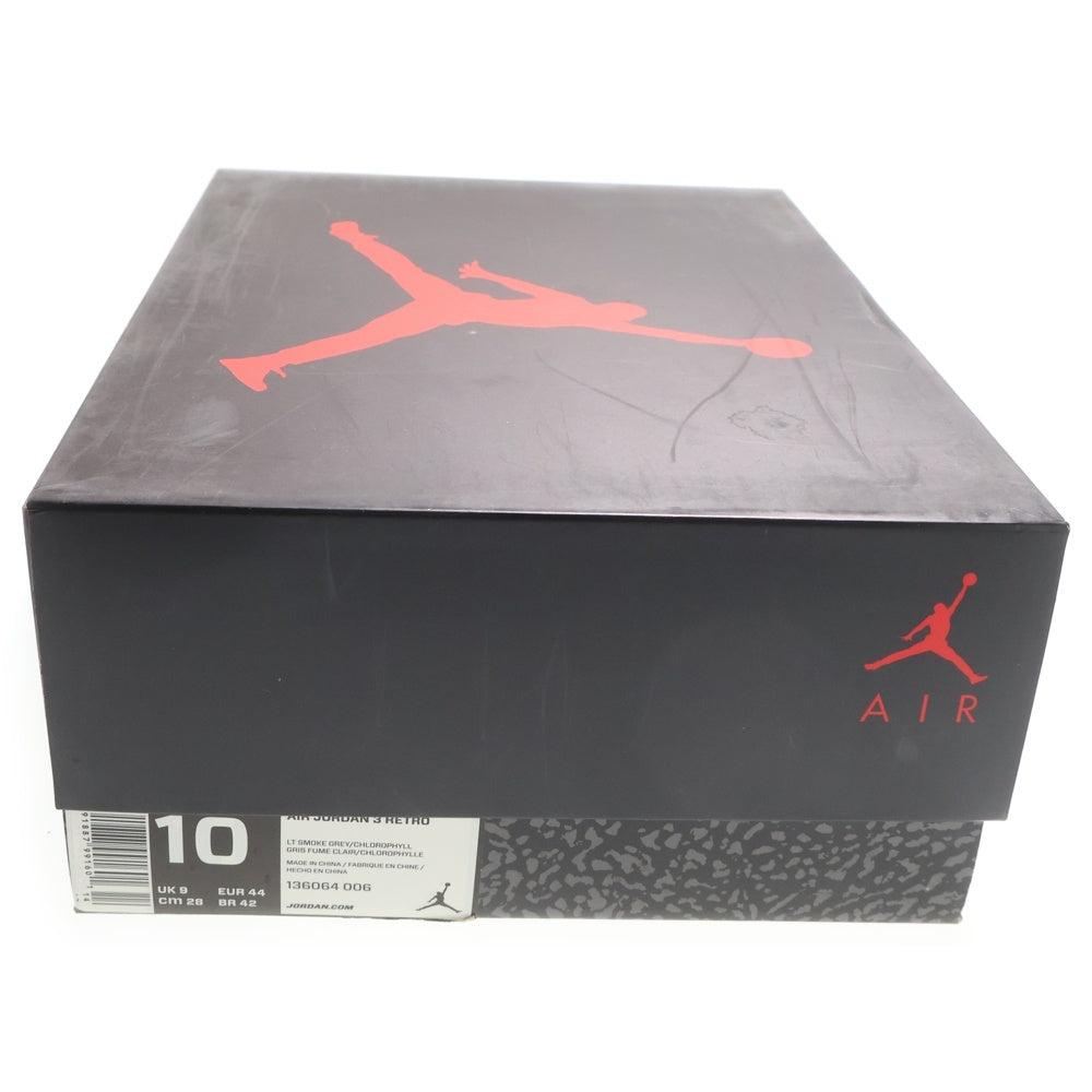 NIKE(ナイキ) AIR JORDAN 3 RETRO CHLOROPHYLL エアジョーダン3 レトロ クロロフィル ローカットスニーカー グレー US10/28cm 136064-006