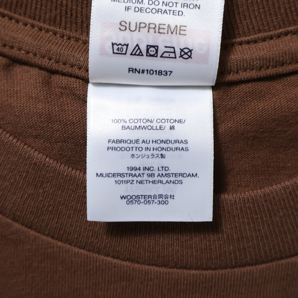 SUPREME(シュプリーム) 25AW Snowman Tee スノーマンプリント クルーネック半袖Tシャツ カットソー ブラウン