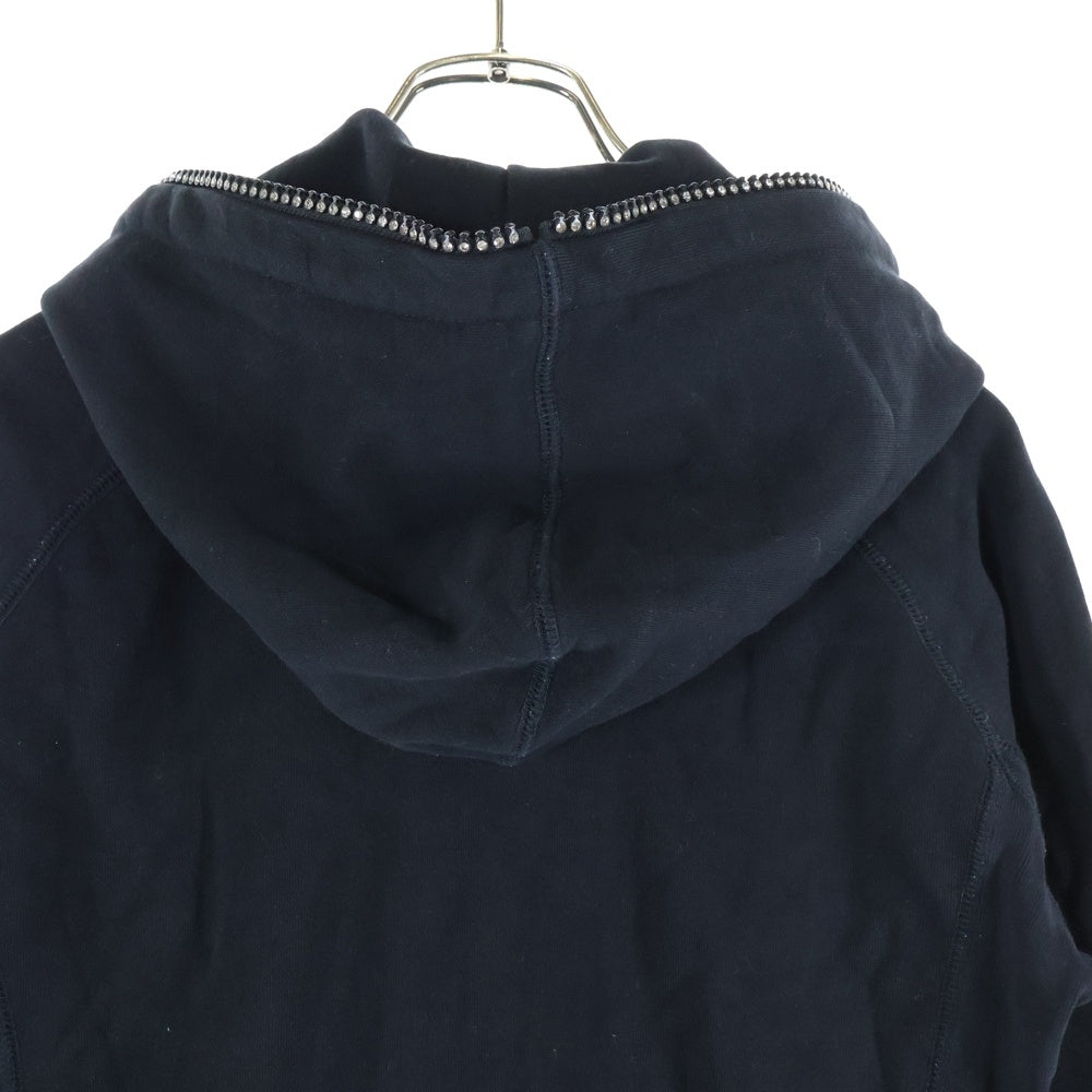 1 PIU 1 UGUALE 3 RELAX(ウノピゥウノウグァーレトレ) ビーズ装飾 コットンジップアップパーカー ブラック