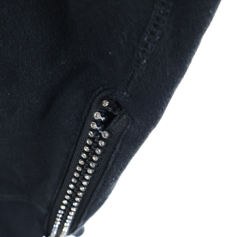 1 PIU 1 UGUALE 3 RELAX(ウノピゥウノウグァーレトレ) ビーズ装飾 コットンスウェットパンツ ブラック