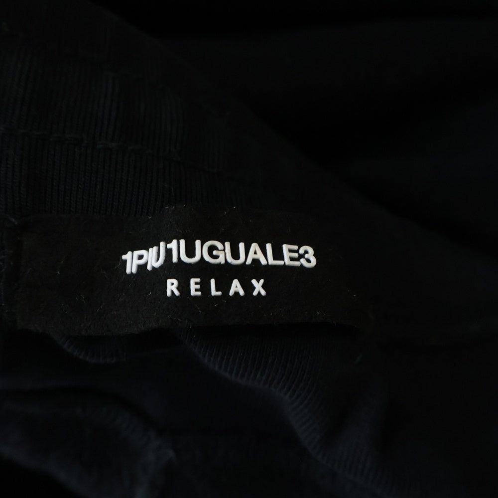 1 PIU 1 UGUALE 3 RELAX(ウノピゥウノウグァーレトレ) ビーズ装飾 コットンスウェットパンツ ブラック