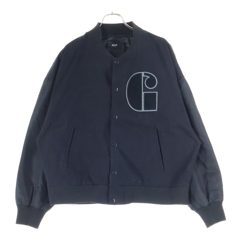 glamb(グラム) アームナイロン ワッペン付きジャケット スタジャン ブラック GB0122