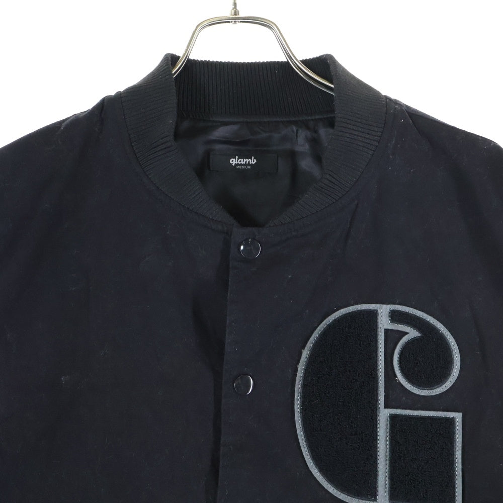 glamb(グラム) アームナイロン ワッペン付きジャケット スタジャン ブラック GB0122