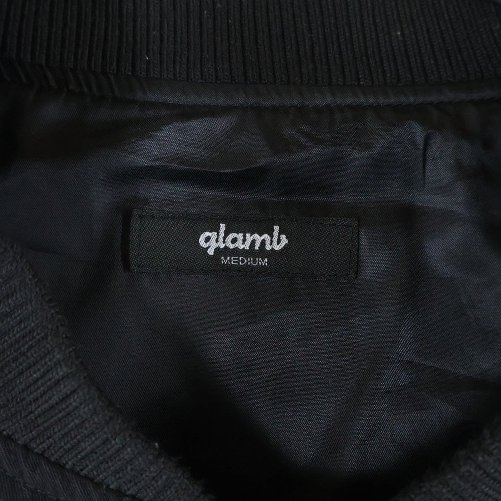 glamb(グラム) アームナイロン ワッペン付きジャケット スタジャン ブラック GB0122