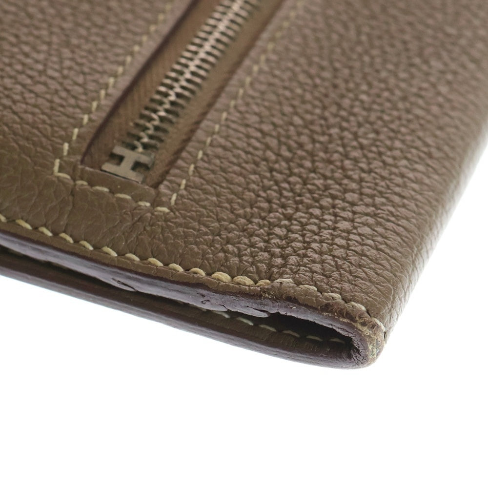 HERMES(エルメス) ドゴンロング シルバー金具 Z刻印 長財布 ウォレット エトゥープ