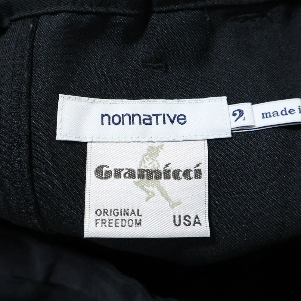 nonnative(ノンネイティブ) ×GRAMICCI WALKER ANKLE CUT EASY SLACKS POLY TWILL グラミチ ウォーカーアンクルカット ポリツイル イージースラックスパンツ ブラック NN-P3988
