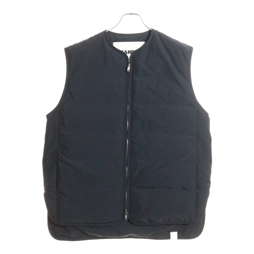 JIL SANDER +(ジルサンダープラス) 24SS Water Repellent Padded Vest ウォーターリペレント パデッド ダウンフェザーベスト ブラック J47AF0131