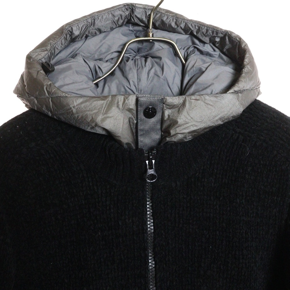 STONE ISLAND(ストーンアイランド) 24AW COTTON CHENILLE THE PRESIDENT'S KNIT コットンシェニール プレジデントニット ジップアップダウンジャケット ブラック 8115559A9-B