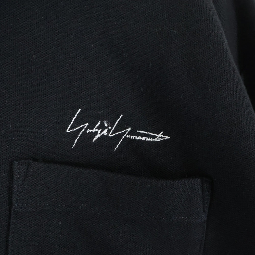 BLACK Scandal Yohji Yamamoto(ブラックスキャンダルヨウジヤマモト) 23AW 胸ロゴ刺繍 胸ポケット付 半袖ポロシャツ ブラック HJ-T30-989