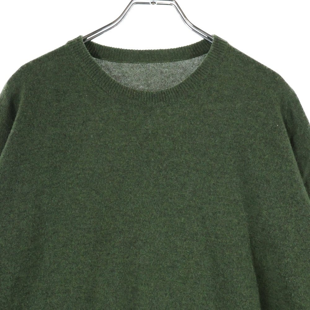 ISAMU KATAYAMA BACKLASH(イサムカタヤマバックラッシュ) 21AW カシミヤ混 クルーネック ウールニットセーター カーキ KN-769-01