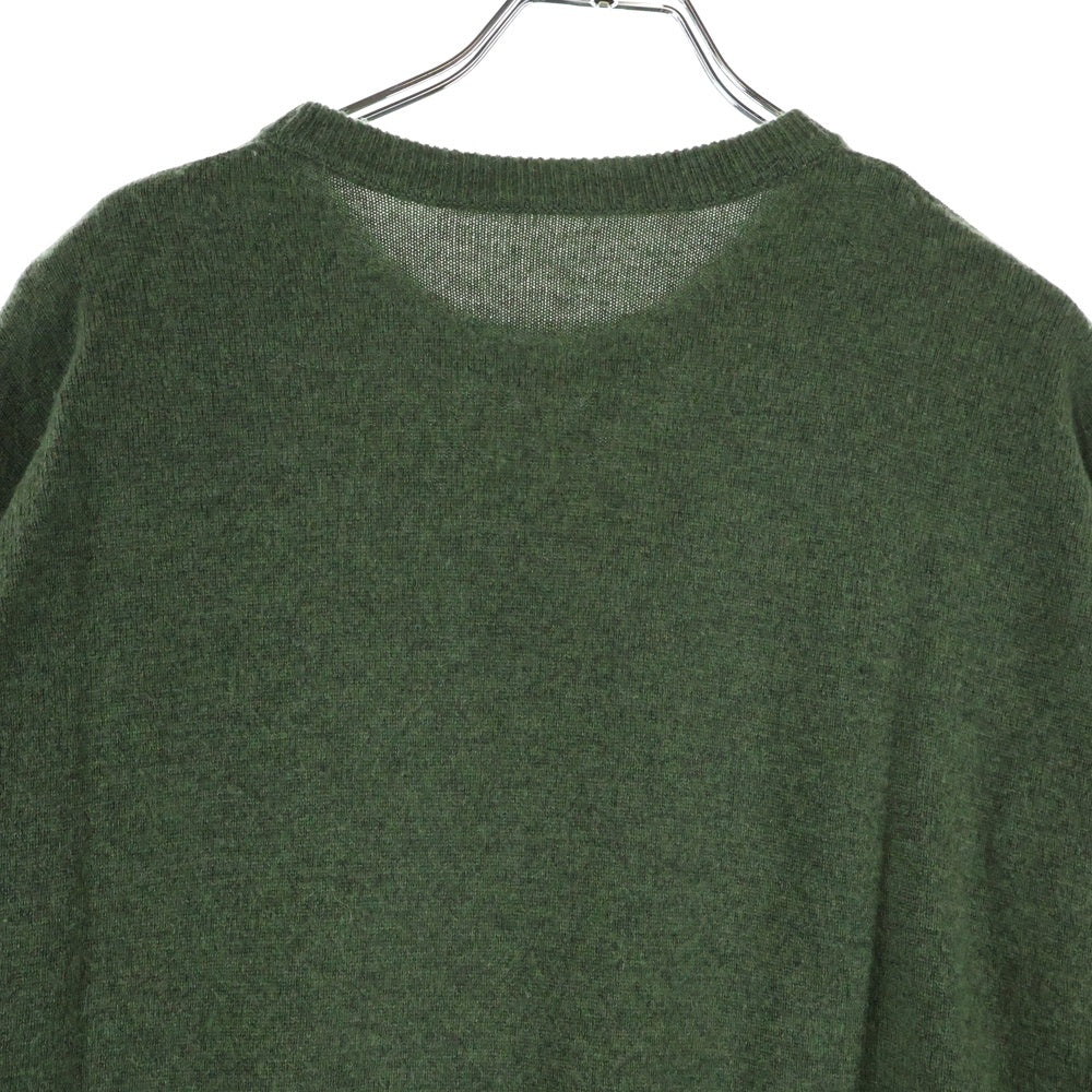 ISAMU KATAYAMA BACKLASH(イサムカタヤマバックラッシュ) 21AW カシミヤ混 クルーネック ウールニットセーター カーキ KN-769-01