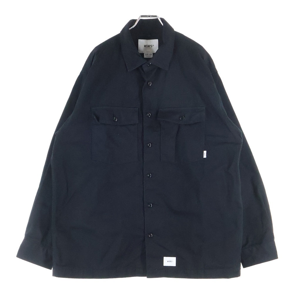 WTAPS(ダブルタップス) 22SS BUDS LS COTTON TWILL コットンツイル ユーティリティ長袖シャツ ブラック 221BRDT-SHM02