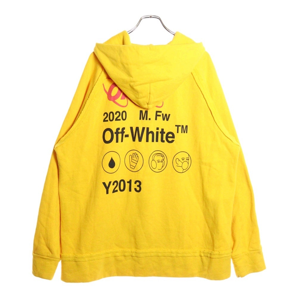 OFF-WHITE(オフホワイト) 19AW Industrial Y013 Hoodie インダストリアル Y013 シューレース フーデット プルオーバーパーカー イエロー OMBB057F19E30016