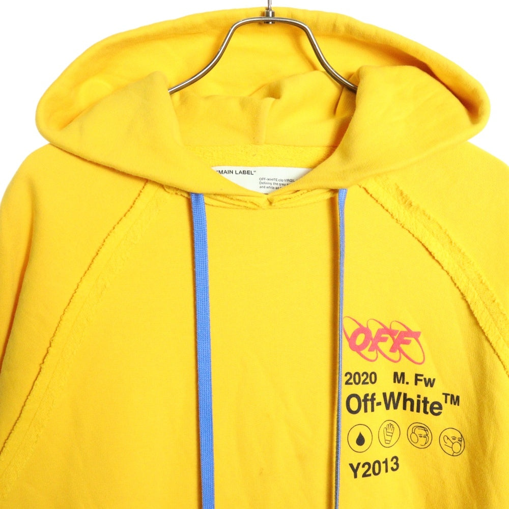 OFF-WHITE(オフホワイト) 19AW Industrial Y013 Hoodie インダストリアル Y013 シューレース フーデット プルオーバーパーカー イエロー OMBB057F19E30016
