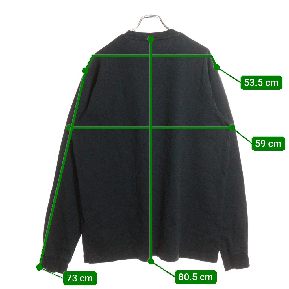 KITH(キス) LONG SLEEVE LAX TEE ラックス 胸プリントデザイン クルーネック カットソー 長縄Tシャツ ブラック KHM030688