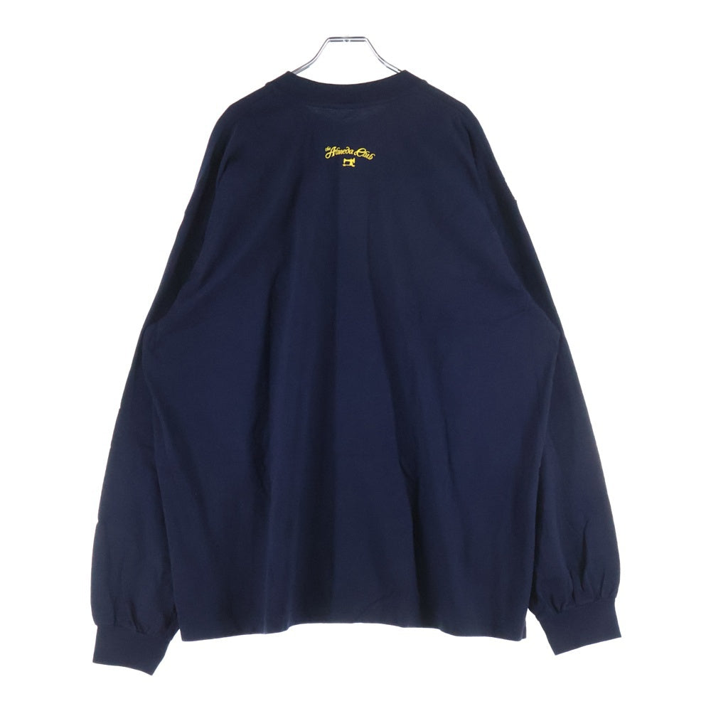 The Almeda Club(アルメダクラブ) ×THE APARTMENT ジ アパートメント フロントロゴデザイン クルーネック カットソー 長袖Tシャツ ネイビー