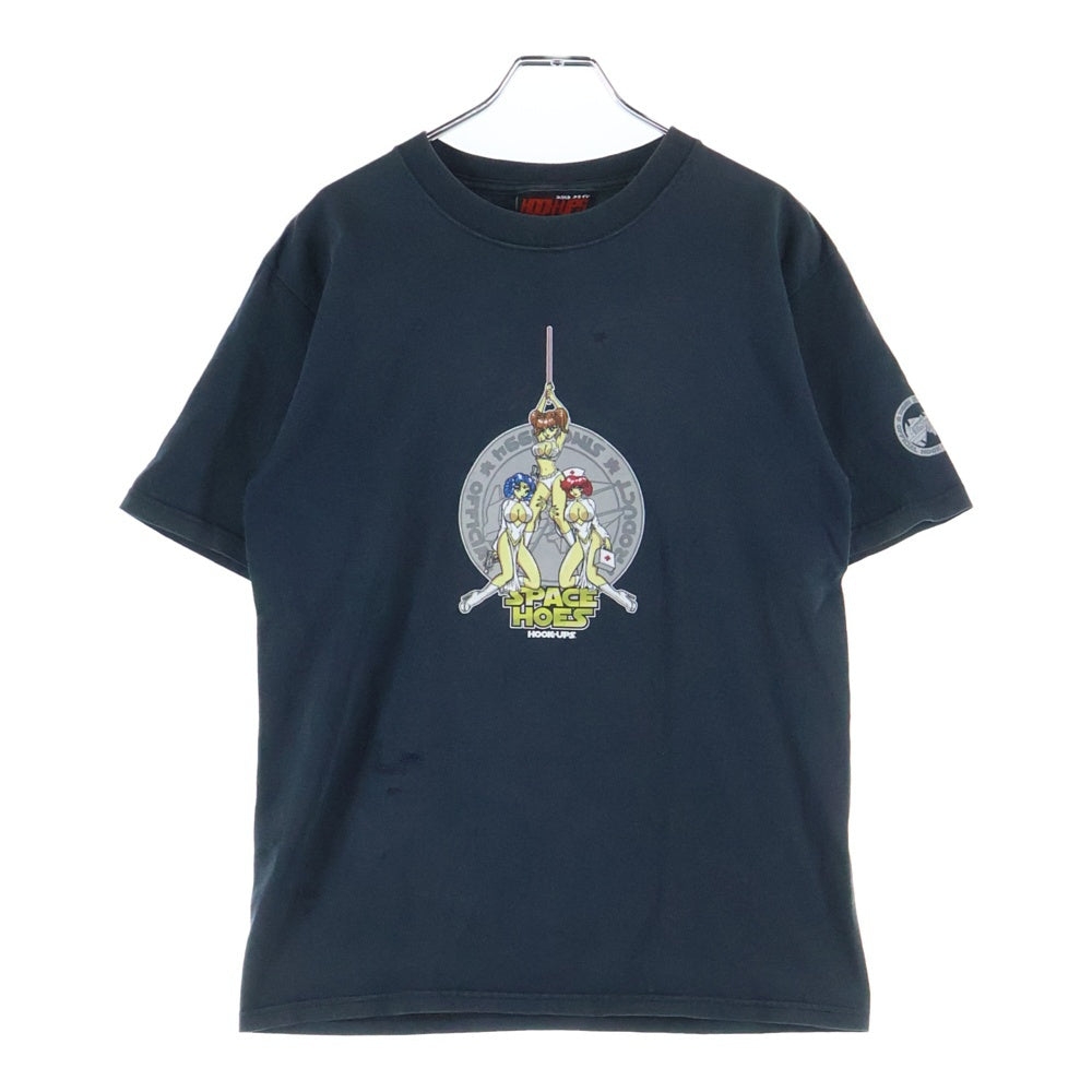 VINTAGE(ヴィンテージ) 00S VINTAGE HOOK-UPS SPACE HOES TEE ヴィンテージ フックアップス フロントプリントTシャツ 半袖クルーネックカットソー ブラック