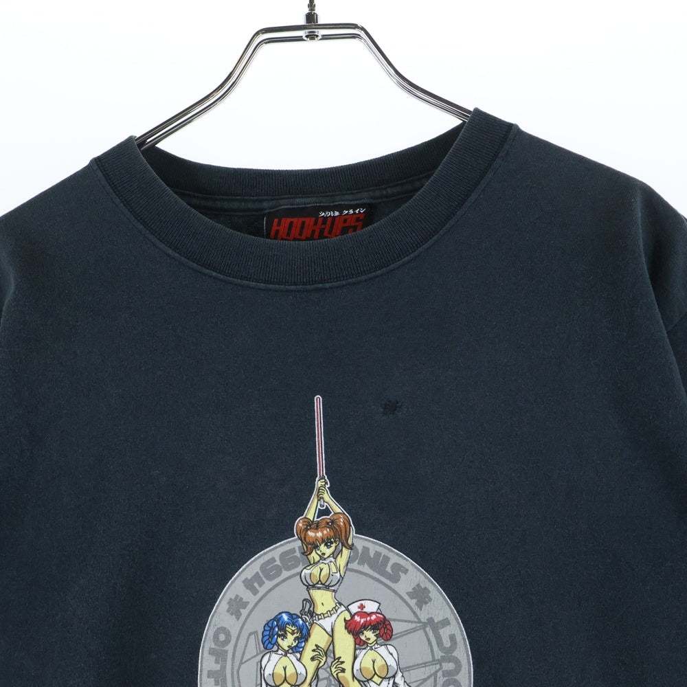 VINTAGE(ヴィンテージ) 00S VINTAGE HOOK-UPS SPACE HOES TEE ヴィンテージ フックアップス フロントプリントTシャツ 半袖クルーネックカットソー ブラック