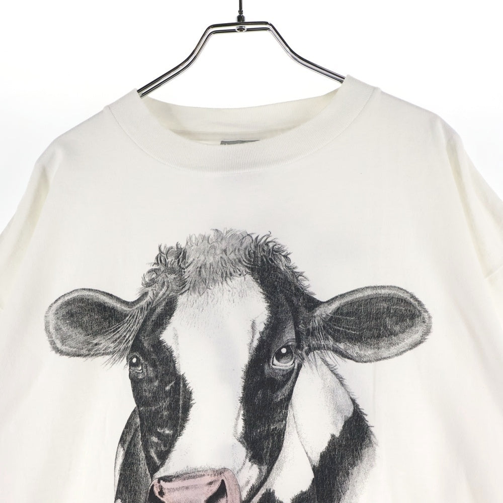 VINTAGE(ヴィンテージ) 90S VINTAGE STUDIO Q COW TEE ヴィンテージ スタジオQ カウ ONEITAボディ 両面イラストプリントTシャツ 半袖クルーネックカットソー ホワイト