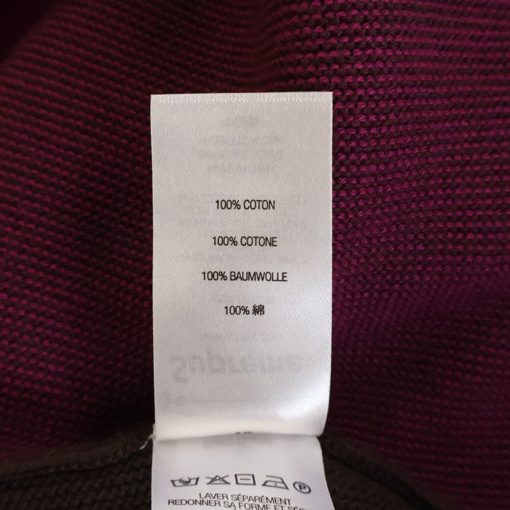 SUPREME(シュプリーム) 22SS Stripe Button Up Polo ストライプ ボタンアップ ロゴエンブロイダリー 半袖ニットポロシャツ ブラウン/ピンク