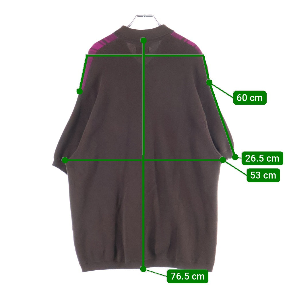 SUPREME(シュプリーム) 22SS Stripe Button Up Polo ストライプ ボタンアップ ロゴエンブロイダリー 半袖ニットポロシャツ ブラウン/ピンク