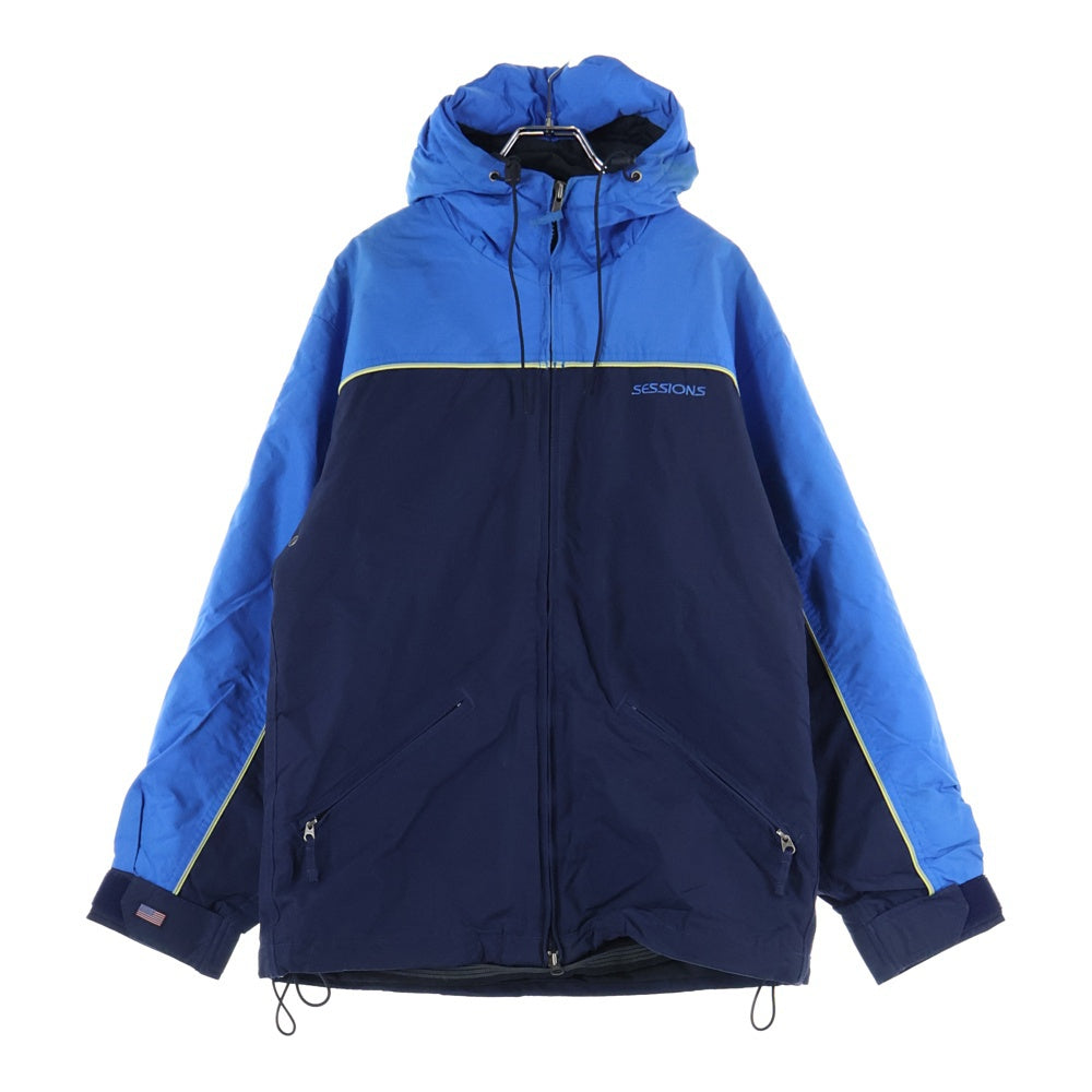 NO BRAND(ノーブランド) SESSIONS セッションズ RIDGE SERIES リッジシリーズ ナイロン フーデッドジャケット ブルー/ブラック