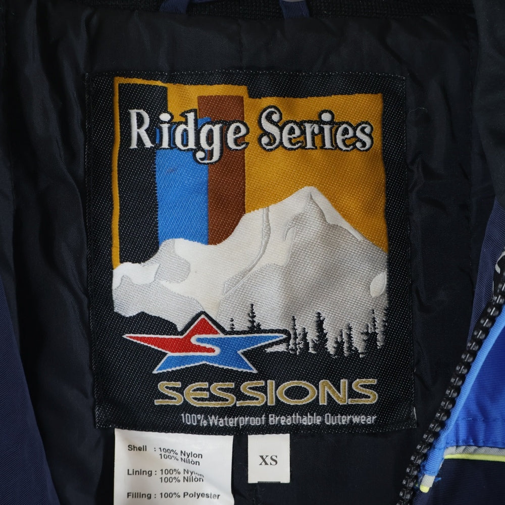 NO BRAND(ノーブランド) SESSIONS セッションズ RIDGE SERIES リッジシリーズ ナイロン フーデッドジャケット ブルー/ブラック