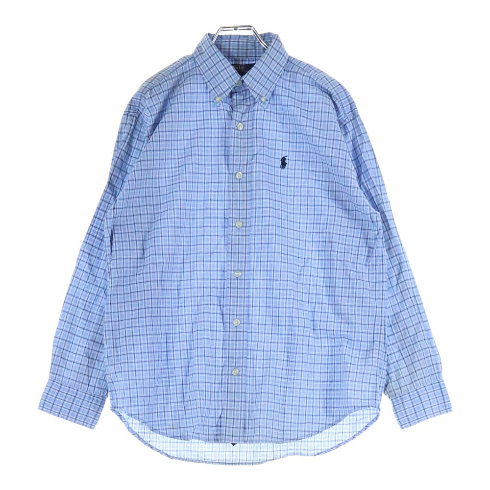 【新品】ポロラルフローレン　ボタンダウンシャツ　チェック柄ブルー　ＵＳサイズＳ POLO RALPH LAUREN(ポロラルフローレン) ウィンドウペンチェック